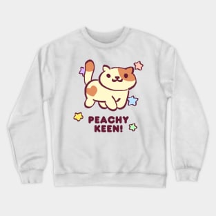 kitty collector rare cat peaches with starry sparkles being peachy keen Crewneck Sweatshirt